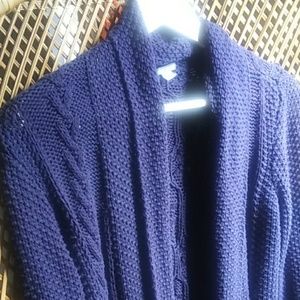 Aerie Navy Blue Knit Trench